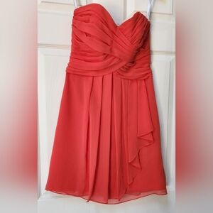 Elegant Coral Strapless Dress